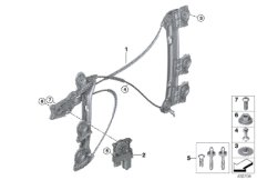 Okenní mechanismus dveří přední
